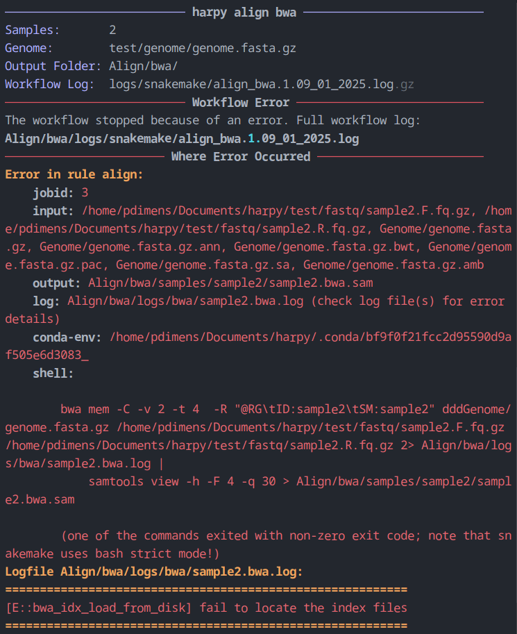 error during a workflow