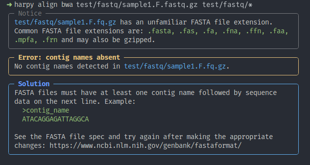 These are Harpy error messages